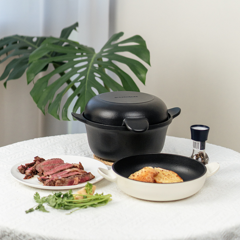 Enameled Cast Iron Frying Saucepan