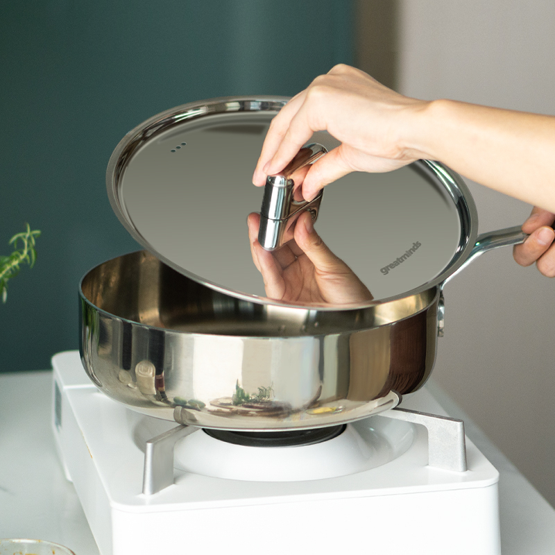 Multi-Layer Composite Uncoated Stainless Steel Frying Pan