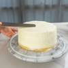 Marble rotating cake tray with glass cover