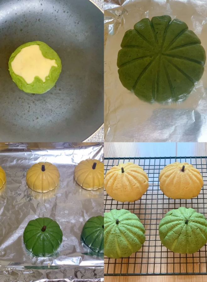 Halloween Pumpkin Pineapple Bun Sandwich