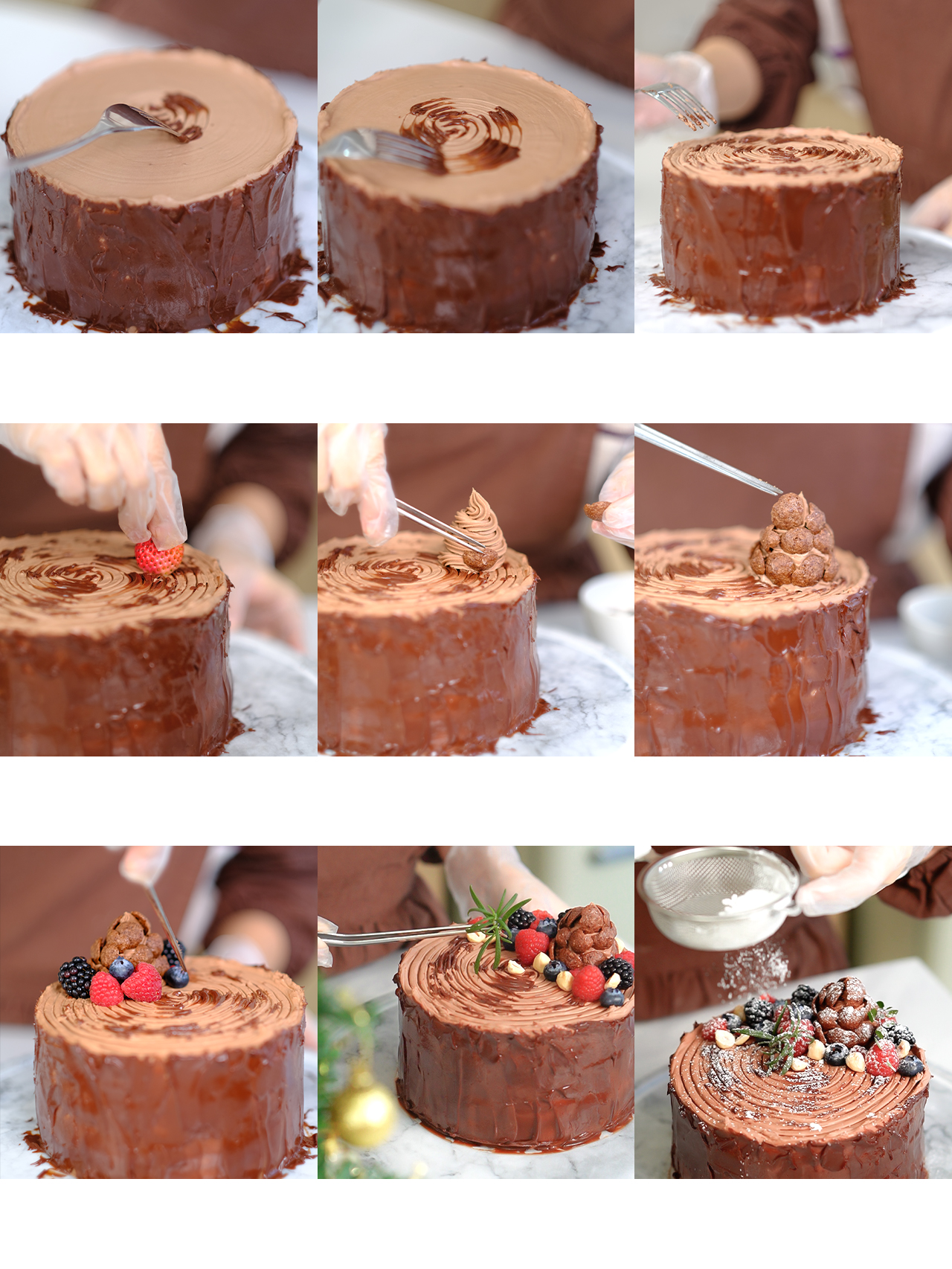 Christmas Chocolate Berry Stump Cake.6