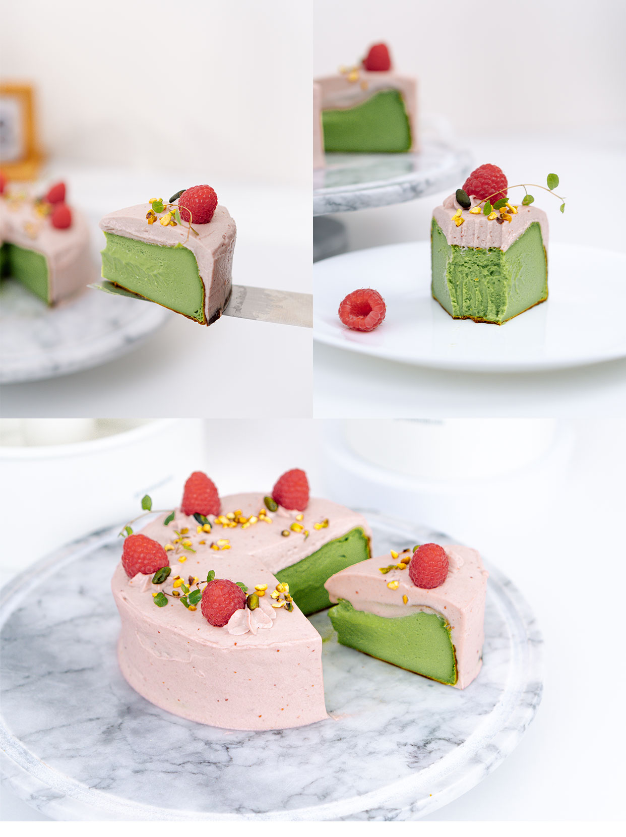 Raspberry Pistachio Basque Cake5