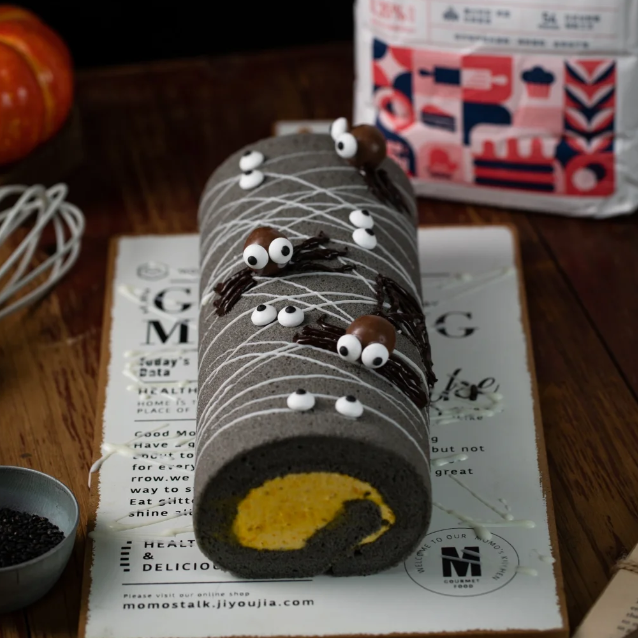 Halloween Black Sesame Pumpkin Butter Roll Tutorial Recipe